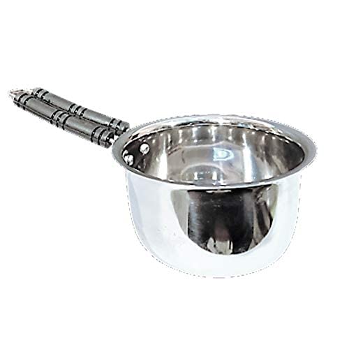Starlinks Ss Stainless Steel Saucepan Sauce Pot Milk Pan Teapot Tapeli Patila Bhagona With Handle (Silver, Dia:19.0Cm; Height: 9