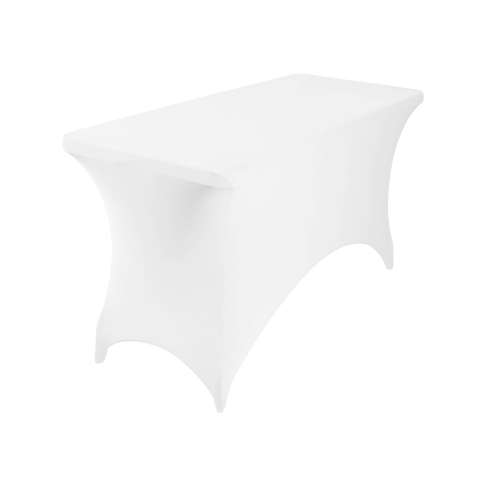 Eccwai Spandex 4Ft Waterproof Table Cover For Party,Wedding, Banquet, And Events(White)