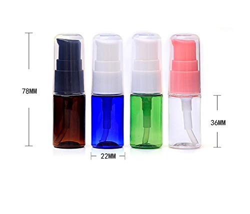 10Ml 0.3 Ounce Clear Plastic Lotion Pump Bottle With Pink Press Pump Head Empty Cosmetic Sample Container For Emulsion Face Crea