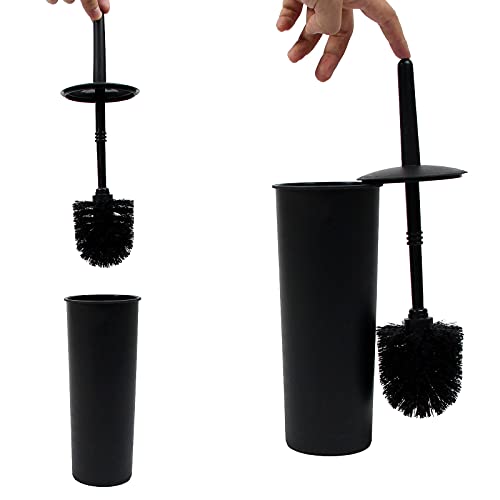 Casaphoria Compact Freestanding Plastic Toilet Bowl Brush And Holder For Bathroom Storage And Organization - Space Saving, Sturd