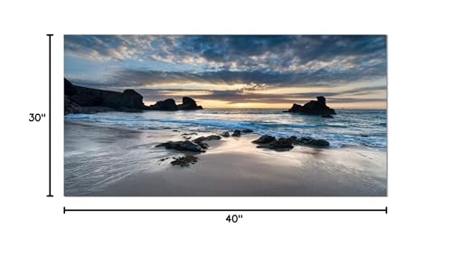 Beautiful Porthcothan Bay - Seashore Canvas Art Print, Nautical, Wall Art To Decorate Your Living Room And Bedroom, Blue, Made O