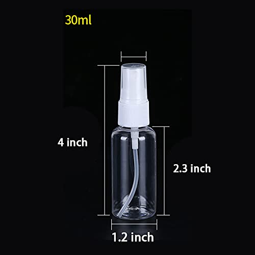 Spray Bottles  30 Pack 30ml 1oz Clear Empty Fine Mist Plastic Mini Travel Bottle Set  Small Refillable Liquid Containers