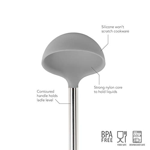 Tovolo Steel, Deep Spoon With Reinforced Silicone Ladle With Stainless Steel Handle