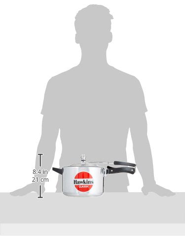 Hawkins Classic 5L Inner Lid Pressure Cooker with Aluminium Separators (Silver)