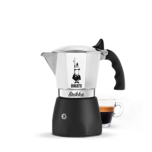 Bialetti - New Brikka, Moka Pot, The Only Stovetop Coffee Maker Capable Of Producing A Crema-Rich Espresso, 4 Cups (5,7 Oz), Alu