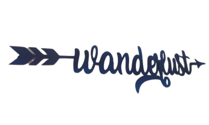 D Classic Decor Inspirational Metal Arrow Sign Home Decor Wall Art Hanging Rustic Finished (Hook Wanderlust) Gift For New Home