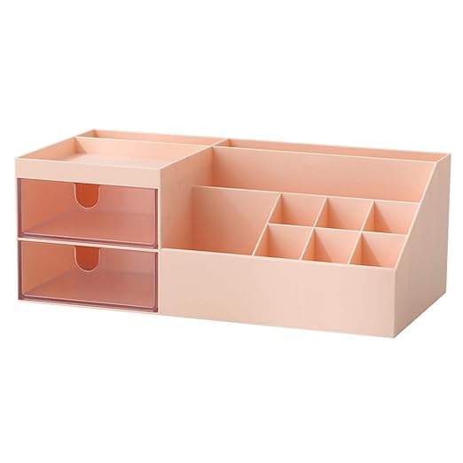 Ph Brother Makeup Organizer, Cosmetic Storage Box With Drawers, Desk Organiser For Office Supplies, Pink