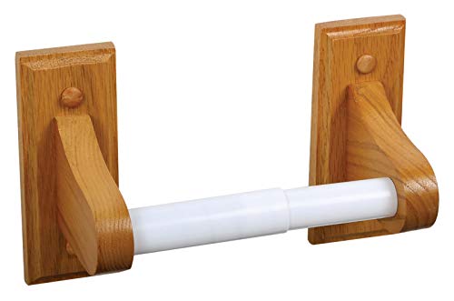 Design House 561209 Dalton Wall-Mounted Toilet Paper Holder, Honey Oak Finish, One Size