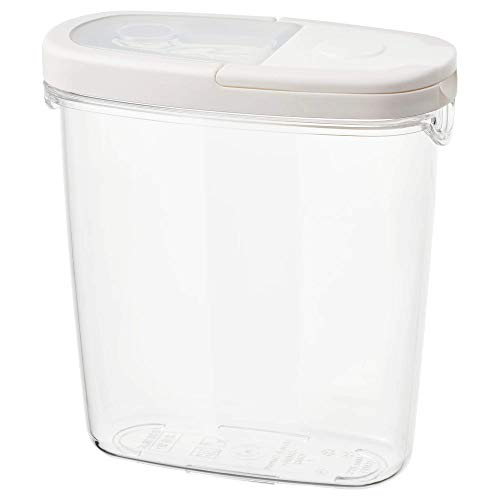 Ikea Polypropylene Plastic Jar With Lid  1.3L, Set Of 4, White, Transparent