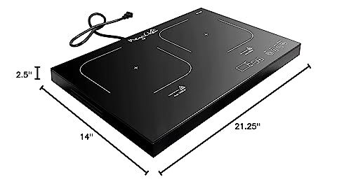 Megachef Portable Dual Induction Cooktop, Black