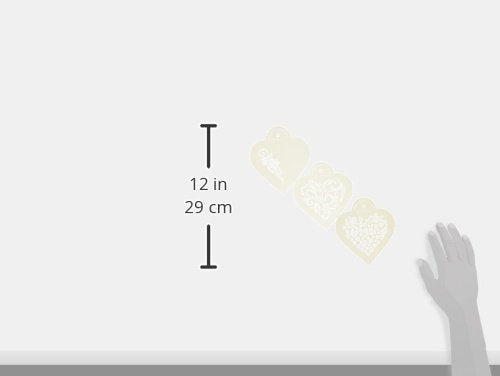 Designer Stencils Contemporary Hearts Cookie Stencils, Beige/Semi-Transparent, Fits 4'' Heart Cutter