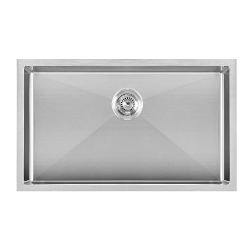 Whitehaus Whnpl3018-Bss Noah Plus Collection Kitchen Sink, Brushed Stainless Steel