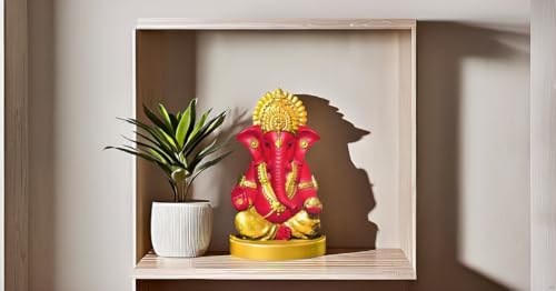 Signamio Handcrafted Pink Ganesha Idol For Car Dashboard Item: Ganesh Ji, Ganpati Bappa Murti For Home Decor - Exquisite Car God