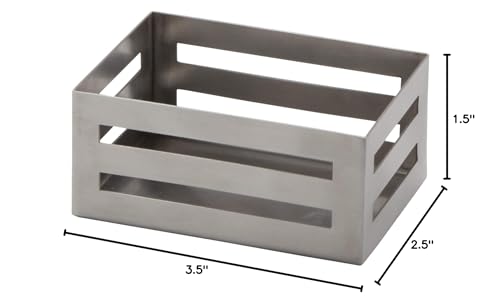 American Metalcraft Spc Stainless Steel Sugar Packet Crate, Satin Finish, 3 1/2-Inches