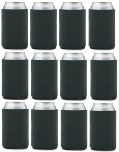 Can Cooler Sleeves Blank Poly Foam (12, Charcoal)