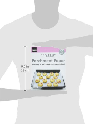 Kole Imports Baking Essentials Parchment Paper Pack, 14'' X 12.5'', Translucent White