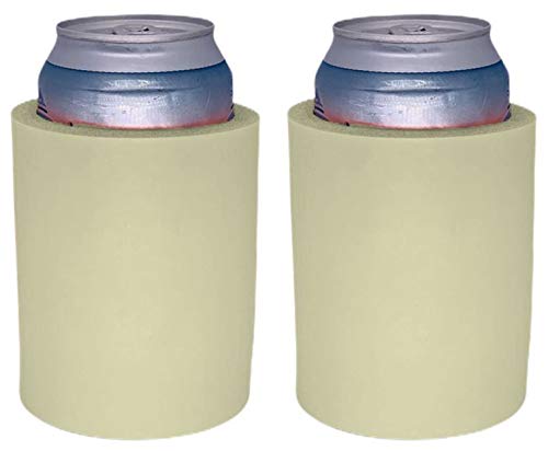 Blank Thick Foam Old School Can Cooler (2 Pack, Natural)