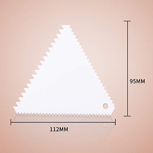 5Pcs Plastic White Cake Decorative Triangle Cream Scrapers Set Cake Spatulas Kitchen Baking Mold Diy Accesssories Tool