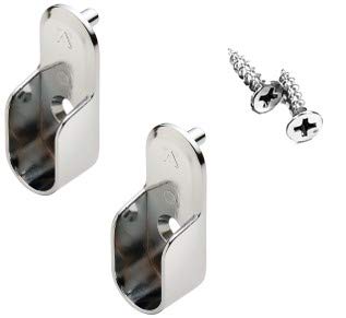 Oval Closet Rod With End Supports (Chrome - 48 Inch)