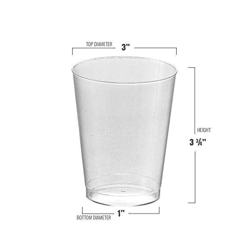 Kaya Clear Round Plastic Cups (10 Oz.) - Pack Of 25 - Premium Quality & Sturdy Plastic - Perfect For Parties, Gatherings & Theme
