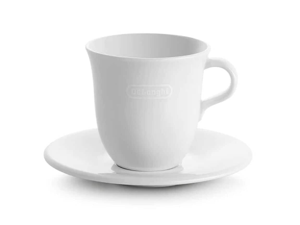 De'Longhi Dlsc309 Porcelain Cappuccino Cup & Saucer, Set Of 2