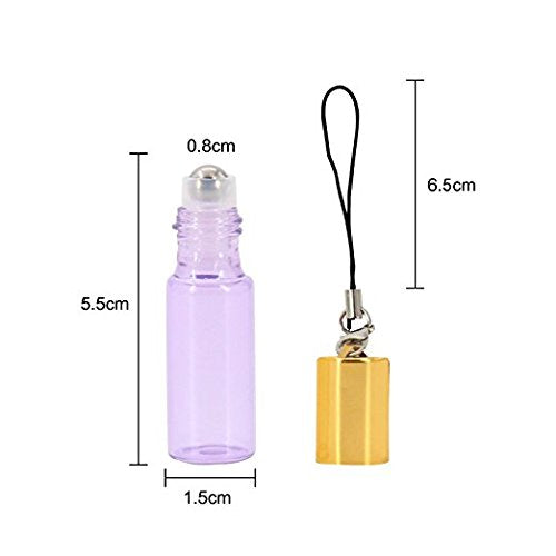 Mavogel Essential Oil Roller Bottles - 24 Pack 5ml Pearl Colored Glass Roller Bottles with Stainless Steel Roller Balls  Essential Oil key Opener and Droppers Included