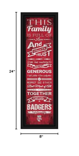 Ncaa Wisconsin Men'S Family Cheer Framed Art Print, Medium, Team Color
