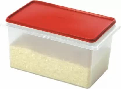 Tupperware 5 Kg Rice Keeper Plastic Grocery Container (Red)