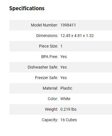 Rubbermaid Ice Cube Tray (3 Pack, White)