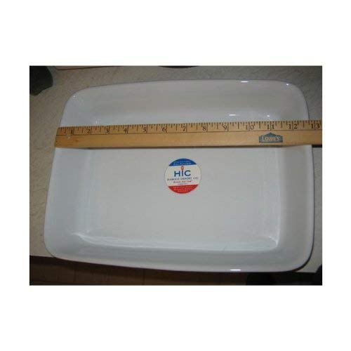Hic Oblong Rectangular Baking Dish Roasting Lasagna Pan, Fine White Porcelain, 13-Inches X 9-Inches X 2.5-Inches, 13 X 9