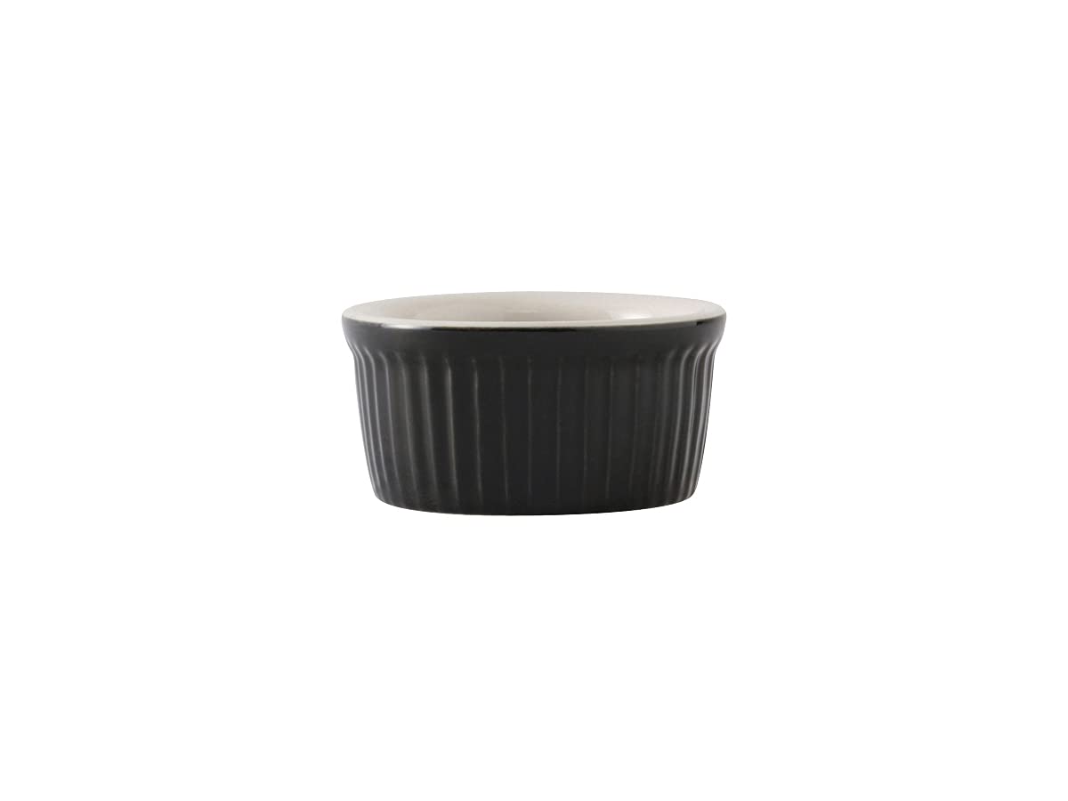 Tuxton China B4X-0252 Ramekin, 2-1/2 Oz., 3'' Dia. X 1-1/2''H, Round, Fluted, Microwave & Dishwasher Safe, Oven Proof, Fully Vit