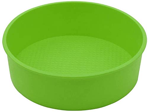 Pizety 10 Inch Round Silicone Cake Pan, Green And Orange, Baking Pan, Non-Stick, Commercial Quality, Resistant To High Temperatu