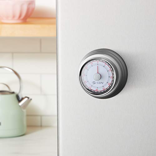 Cdn Compact 60 Min Mechanical Timer-Silver, Silver