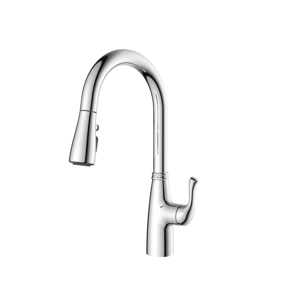 Amazon Basics Kitchen Faucet, Pull-Down Sink with Fast Mount, Chrome Finish, 1-Pack