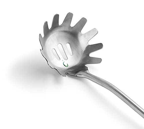 Horntide Stainless Steel Pasta Server Set 1X 8-Inch Serving Tongs 1X 12-Inch Spaghetti Claw Teethed Ends Design Kitchen Tools
