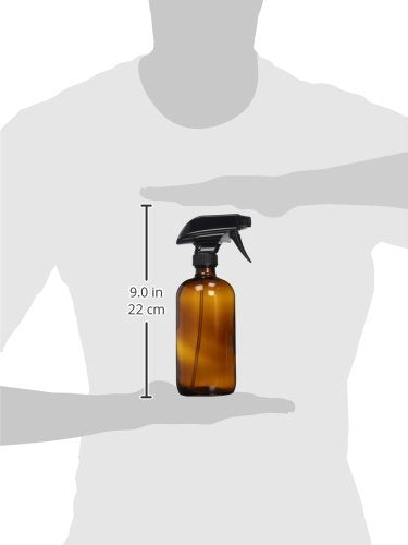 Empty Amber Glass Spray Bottle - Large 16 oz Refillable Container is Great for Essential Oils  Homemade Cleaning Products  Aromatherapy - Durable Black Trigger Sprayer w/ Mist and Stream Setting