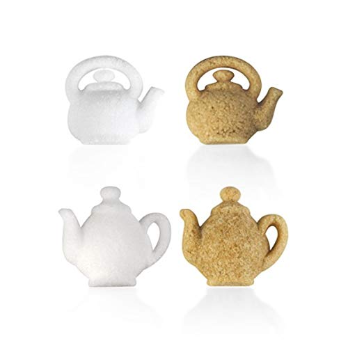 Canasuc Paris, A La Bonne Heure, Pur Sucre De Canne,''Window Gift Box'' Of 32 Assorted French Molded Teapot Sugar Pieces, White