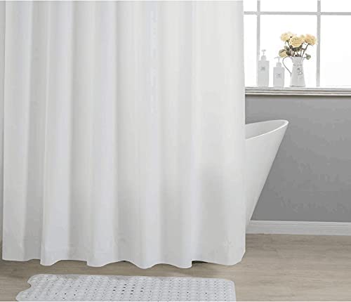 De-Mediocre Clawfoot Tub Shower Curtain 180X60 Inch White Liner All Warp Around Extra Wide 36 Metal Hooks Vinyl Bath Curtain For