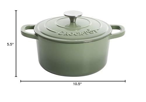 Crock-Pot Artisan Round Enameled Cast Iron Dutch Oven, 7-Quart, Pistachio Green