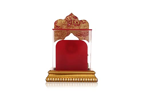 Awesoome Craft Goddess Laxmi And Ganesh Idol Status Murti Acrylic Idol Golden Polish For Home Temple Ofice & Car Dashboard (Gold