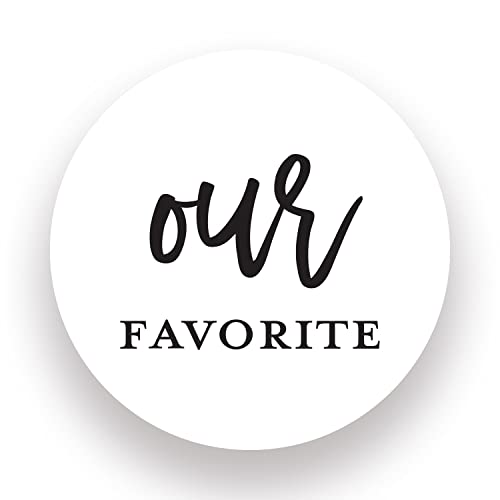 2'' Round Our Favorite Wedding Favor Stickers - 40 Cnt (Black On White)