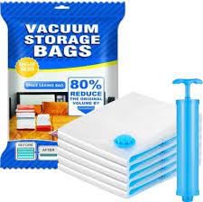 Imegaz Plastic Ziplock Vaccum Storage Bags Reusable Vacuum Storage Bags For Travel Space Saver Bags (Pack Of 1).