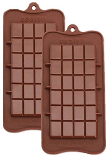 2 Pack Silicone Candy Chocolate Mold Flower Dinosaur Animal Zoo Rose Kids Diy Treats Freezer And Oven Safe (Chocolate Bar)