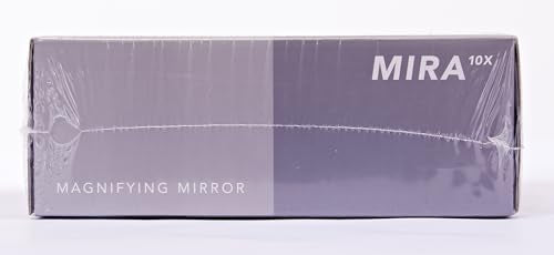 Fancii 10X Magnifying Lighted Makeup Mirror - Daylight LED Vanity Mirror - compact  cordless  Locking Suction  65 Wide  360 Rotation  Portable Illuminated Bathroom Mirror (Square)