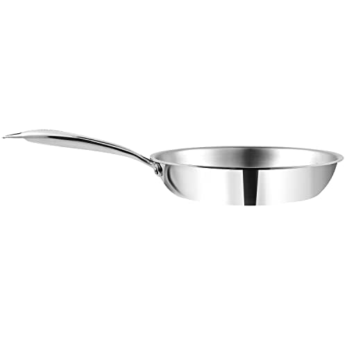 Vinod Platinum Triply Stainless Steel Frypan 18 cm | 2.5 mm Thick | Steel Pan | Scratch Resistant, Non Toxic | 5 Year Warranty |