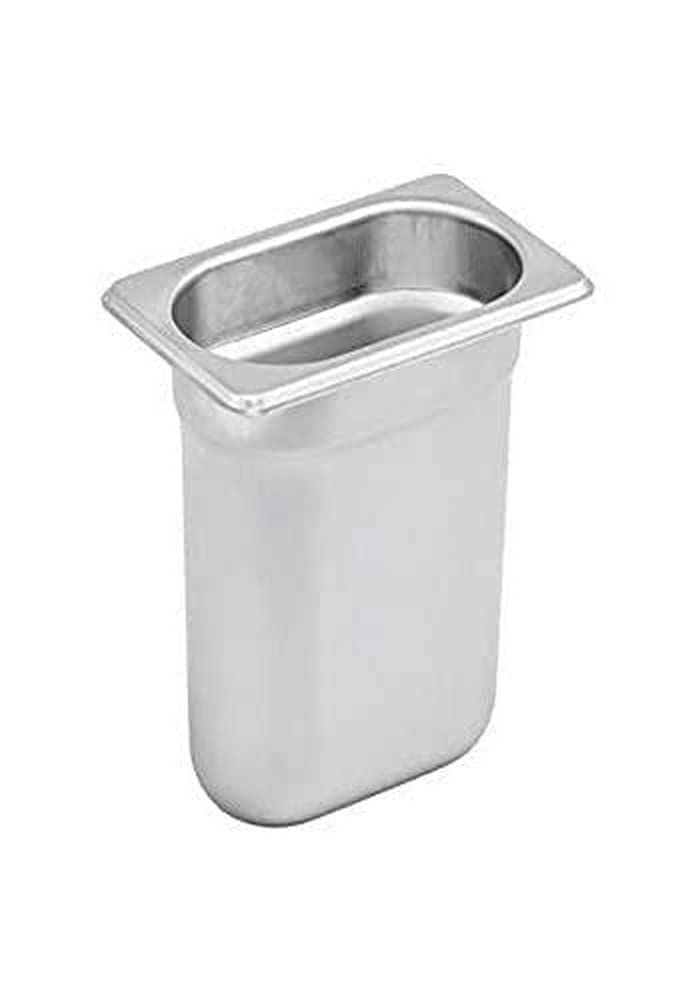 Winco Spjh-906Gn, 1/9 Size 6'' Deep 6.9'' X 4.3'' 22 Gauge Stainless Steel Gn Steam Pan, Anti-Jam Buffet Table Pan