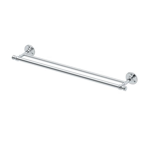 Gatco 4414 Cafe 24'' Double Towel Bar, Chrome | Wall Mounted Double Towel Rack For Bathroom, Total Length 26.50''