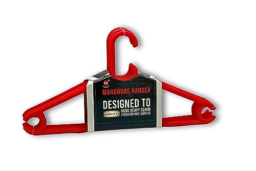 Mahaware Sturdy Polypropylene Hanger, Pack of 6, Red l Cloth Hanger l Dress Hangers l Hanger for Clothes Hanging