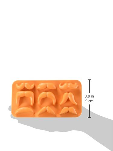 Fairly Odd Novelties Fon-10001 Moustache Variety Ice Cube Tray 6.75'' X 3.60'' X 0.73'' Orange