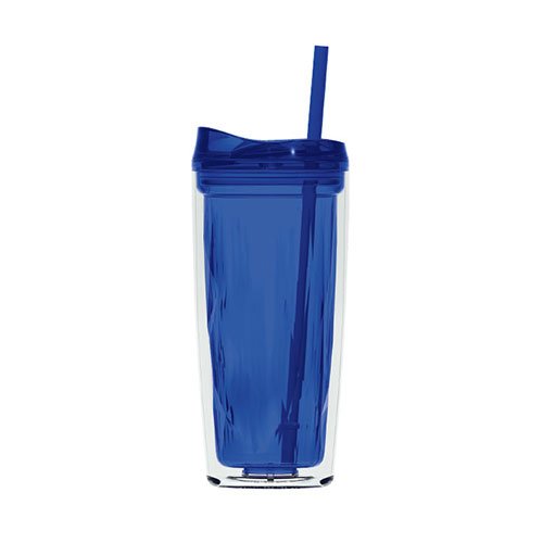 Simply Green Solutions Gemstone Double Wall 16Oz. -Hot Cold- Acrylic Travel Tumbler - Blue
